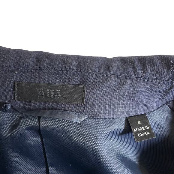 ATM Anthony Thomas Melillo Womens 100% Wool Sport Blazer Jacket Blue Gray Size 4 - Picture 12 of 16